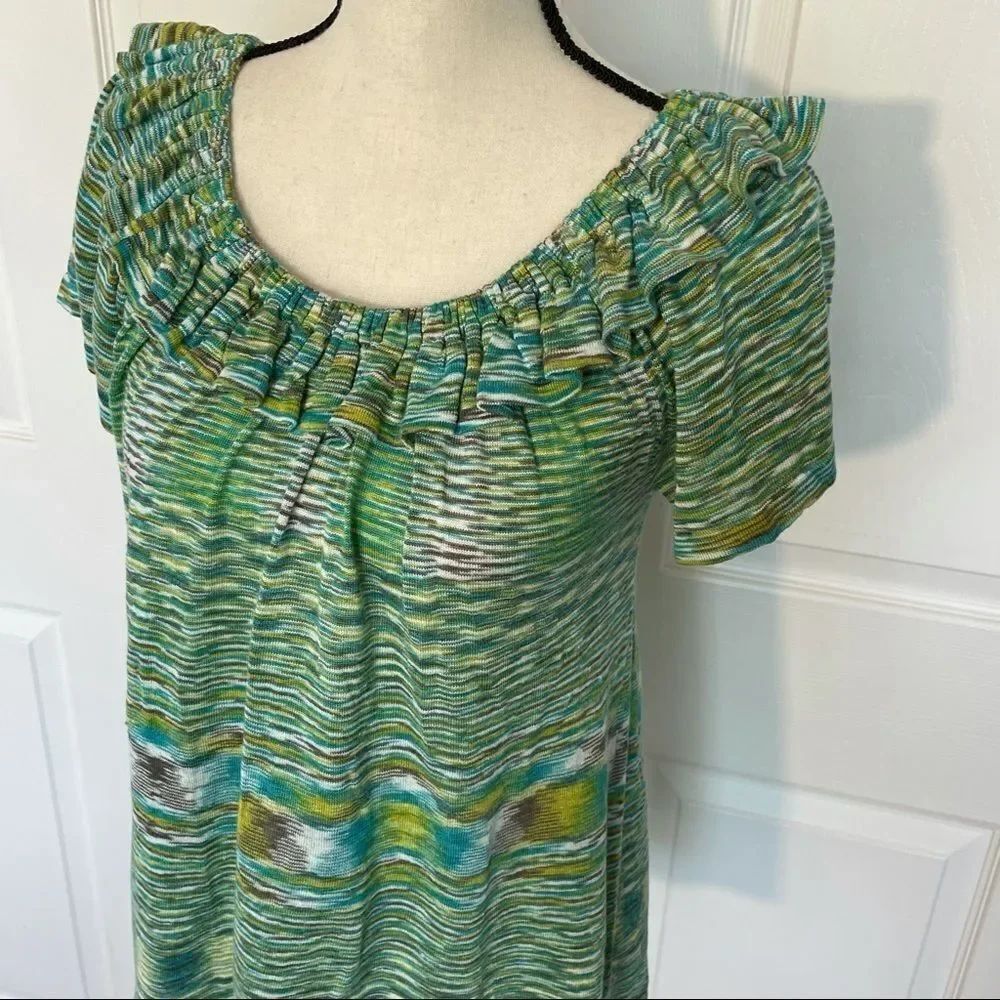 Banana Republic Ruffle Neck Short Sleeve Top, S